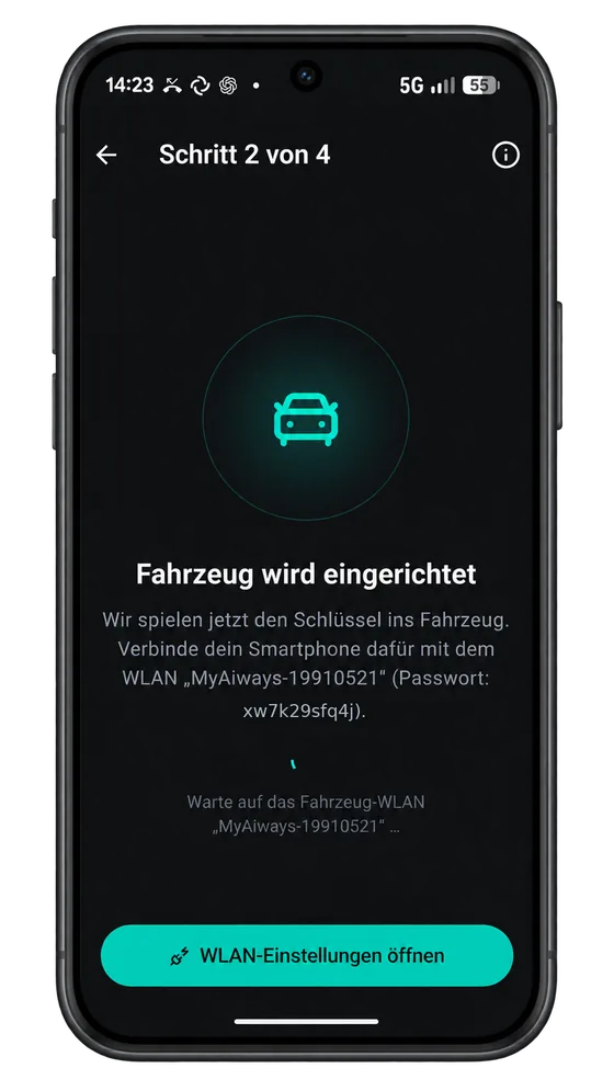 App: mit dem Fahrzeug-WLAN verbinden